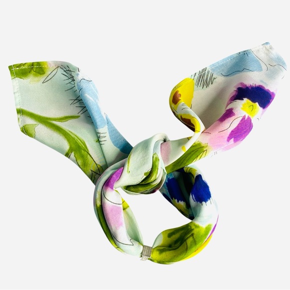 NWT SILKLETTE Spring in Bloom 100% Fine Silk Kerchief Scarf Multicolor - Picture 7 of 9